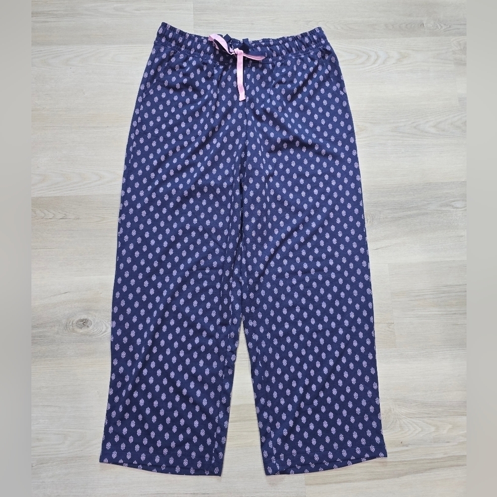 Lacey Chabert Double Drawstring Printed Pants Blue Pink Size M NWT